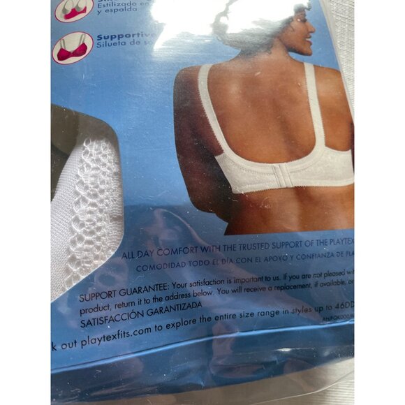 Playtex 18 Hour White Wireless Bra 40D Sensational Support & Comfort - Picture 6 of 9